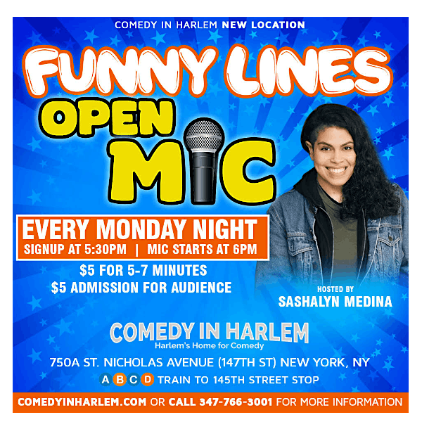 Comedy In Harlem's Funny Lines Open Mic