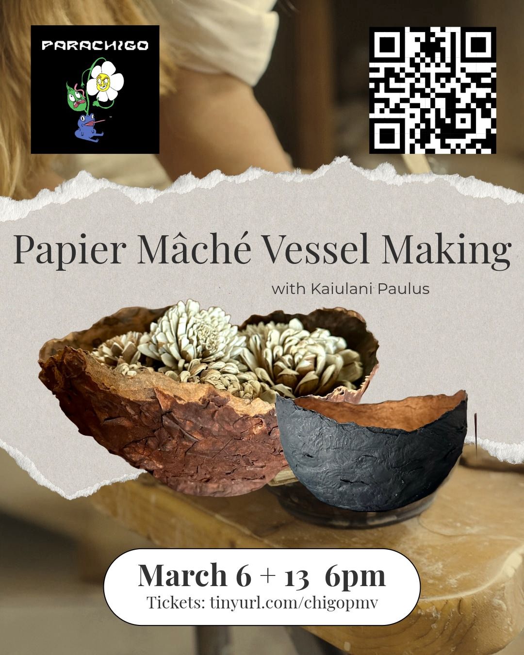 Papier M\u00e2ch\u00e9 Vessel w\/ Kaiulani Paulus