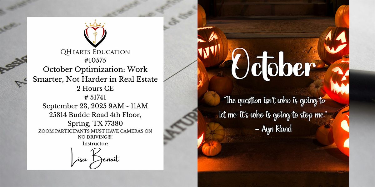 October Optimization: Work Smarter, Not Harder in Real Estate