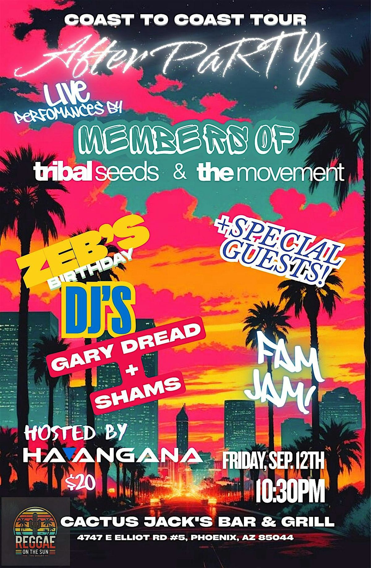 After party! Members of tribal seeds & the movement
