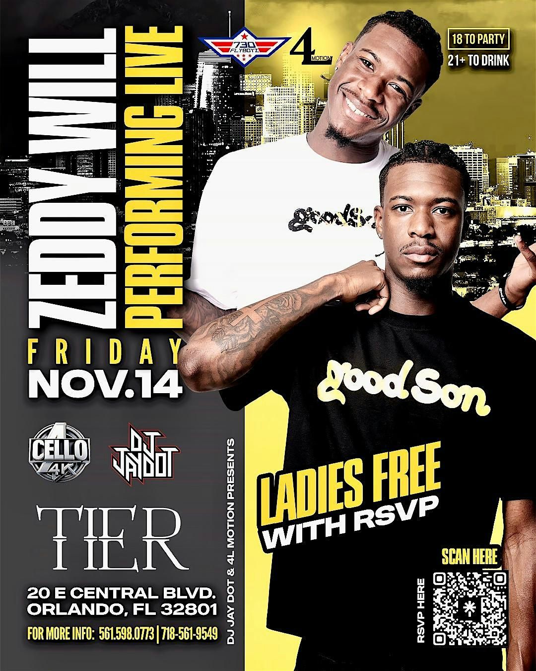 ZEDDY WILL PERFORMING LIVE @ TIER NIGHT CLUB FRIDAY NOV 14th