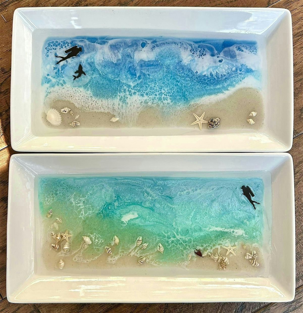 Ocean-themed resin art