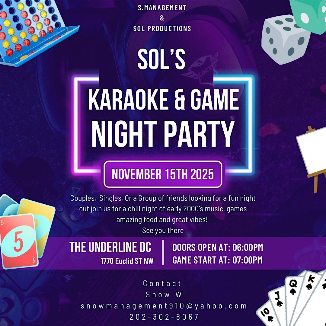 Sol\u2019s Karaoke & Game Night