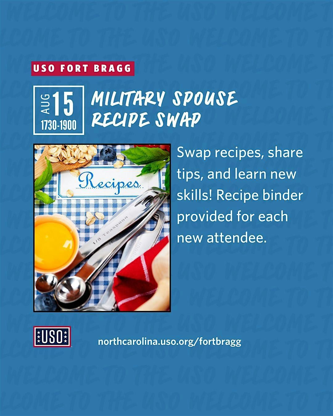 Military Spouse Recipe for Friendship - Recipe Swap and Potluck