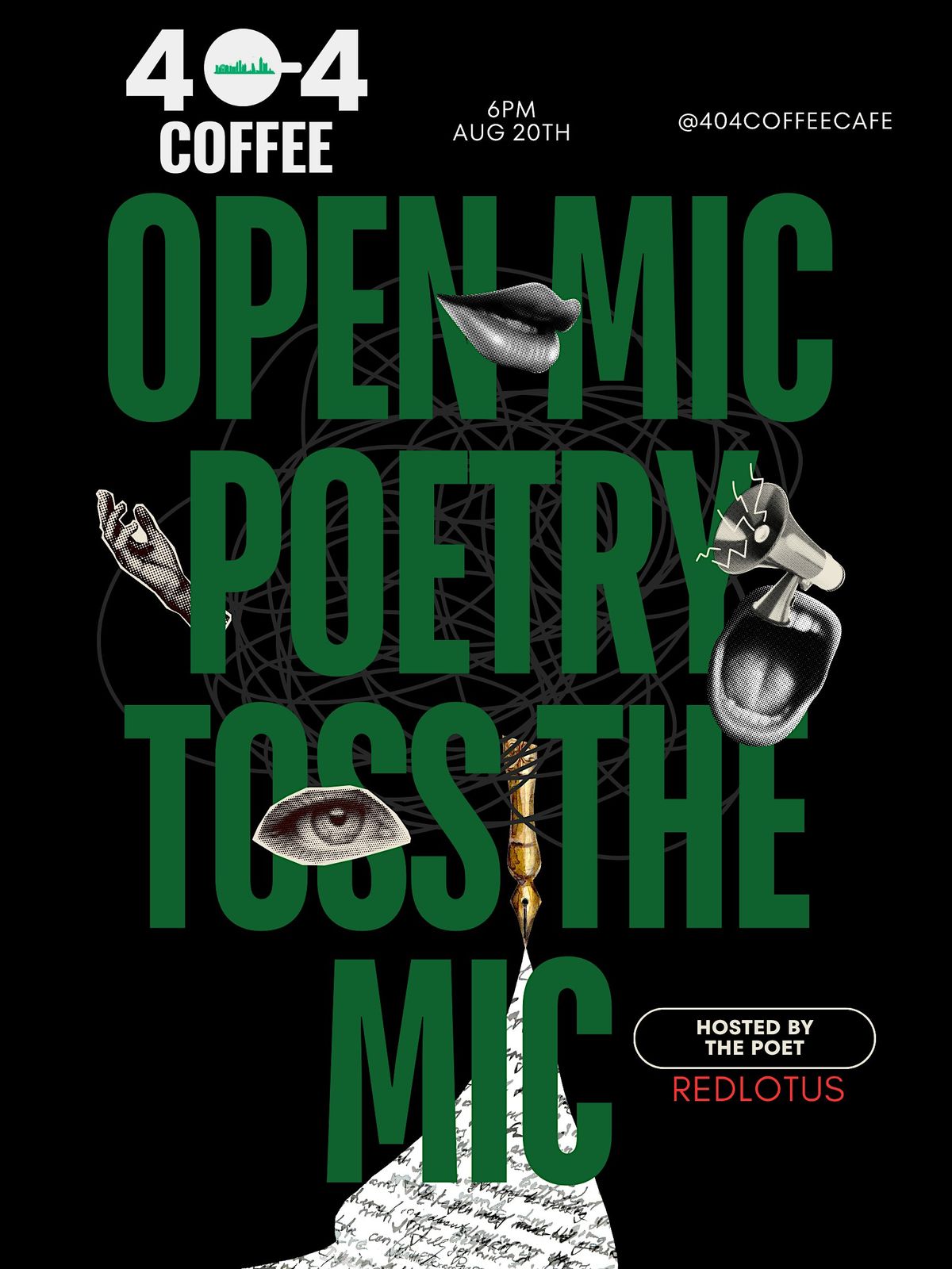 TOSS THE MIC \u2013 Open Mic Poetry Night at 404 Coffee