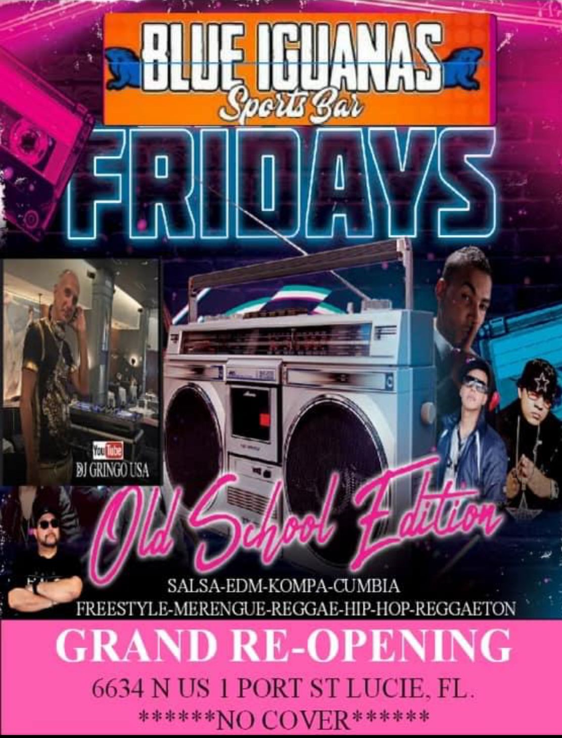 OLD SCHOOL NIGHT AT BLUE IGUANAS SPORTS BAR NO COVER