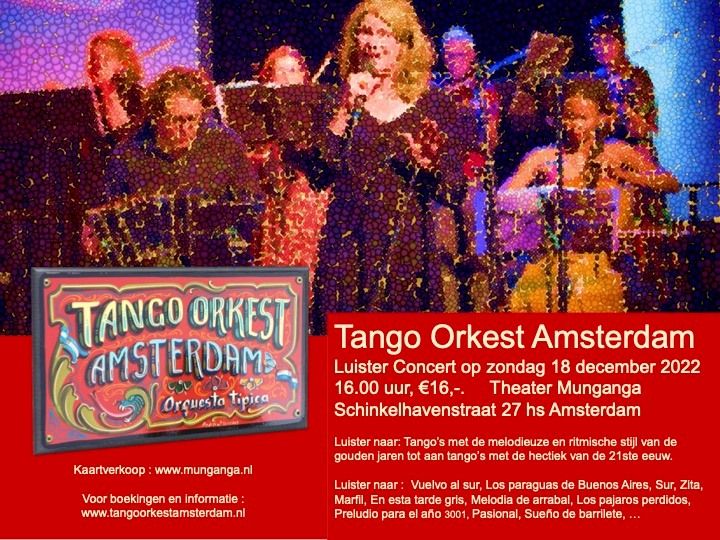 Tango Orkest Amsterdam speelt in teatro Munganga
