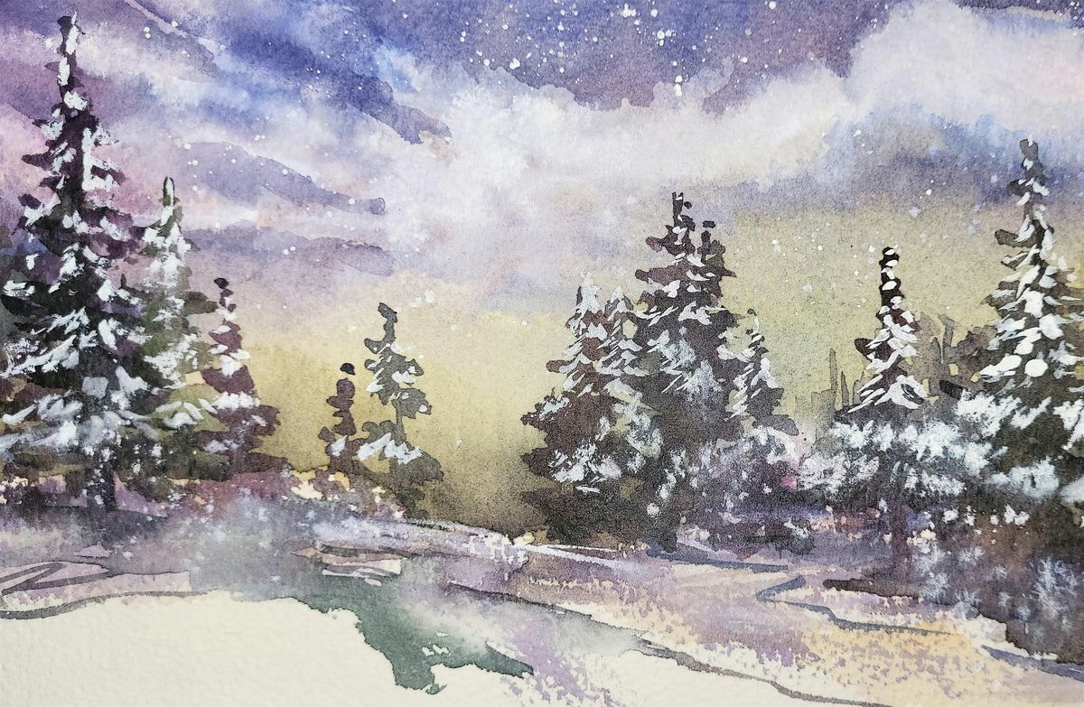 Winter Landscape- Watercolor for beginners