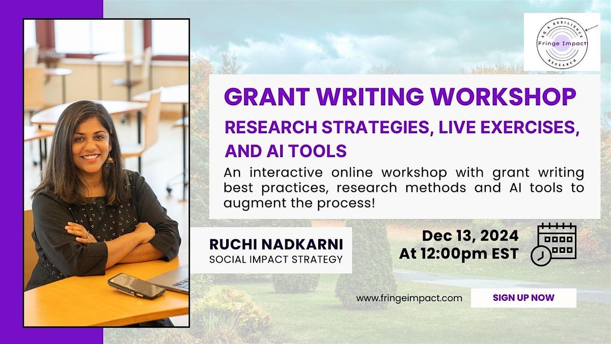 Grant Writing Workshop: Research Strategies, Live Exercises, and AI Tools