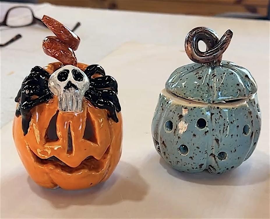 Make a trio of ceramic pumpkins