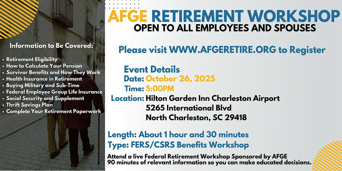 FERS\/CSRS Benefits Workshop North Charleston - 10\/26\/25
