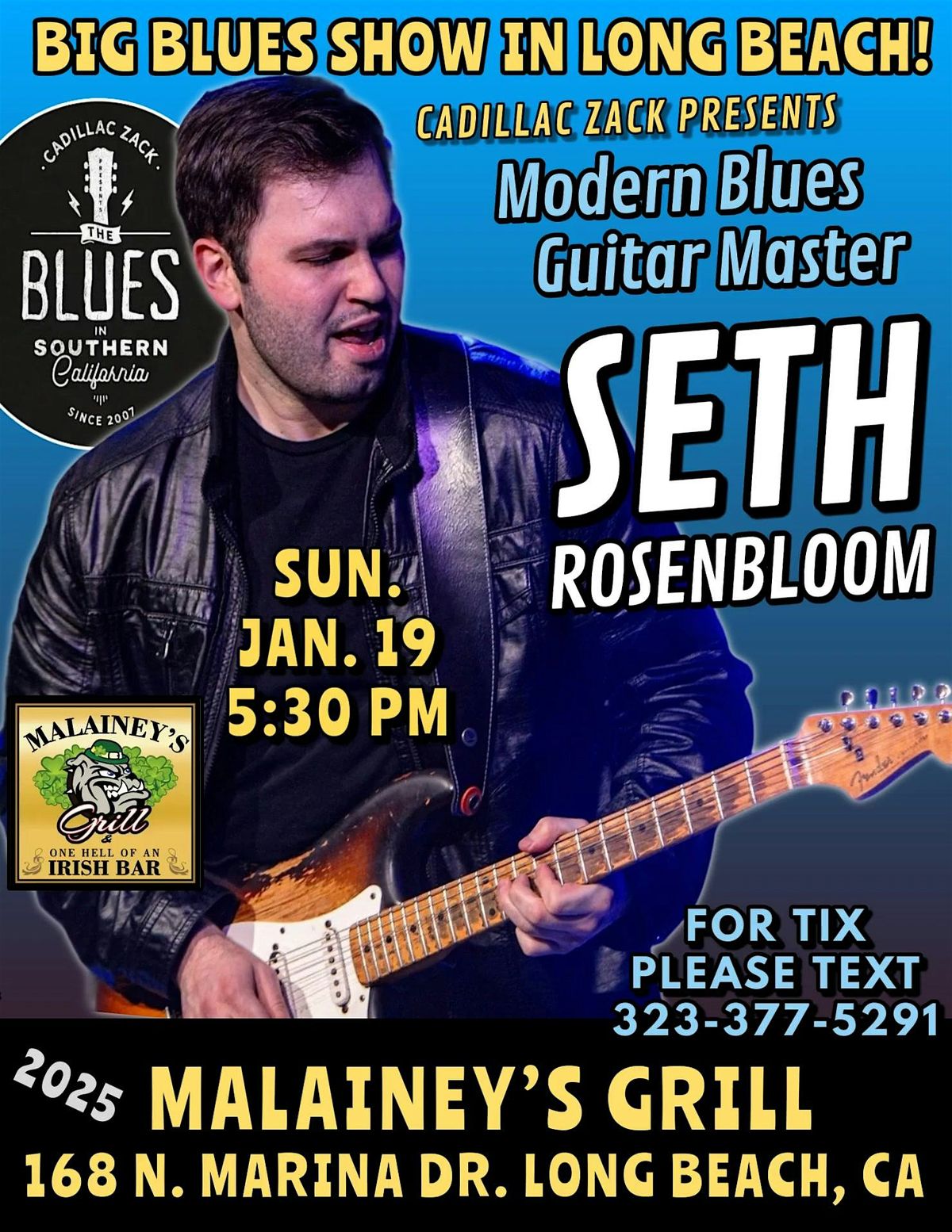 SETH ROSENBLOOM - Modern Blues Guitar Great - in Long Beach!