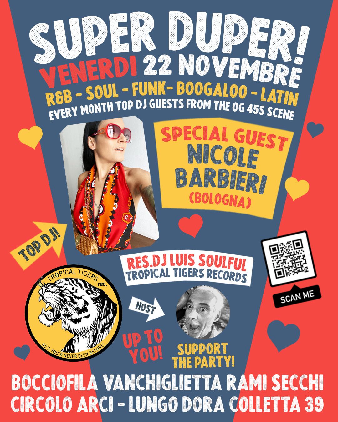 SUPER DUPER Special Dj guest NICOLE BARBIERI - RES. LUIS SOULFUL - Bocciofila Rami Secchi