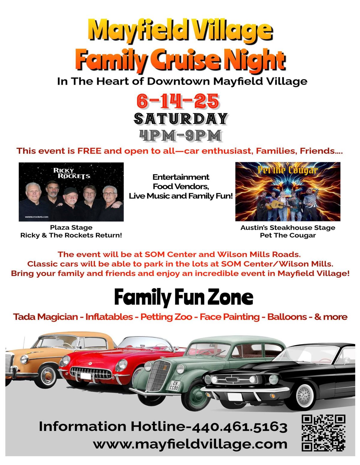 Share the great news! - Mayfield Village Family Cruise 2025 Featuring 2 great bands