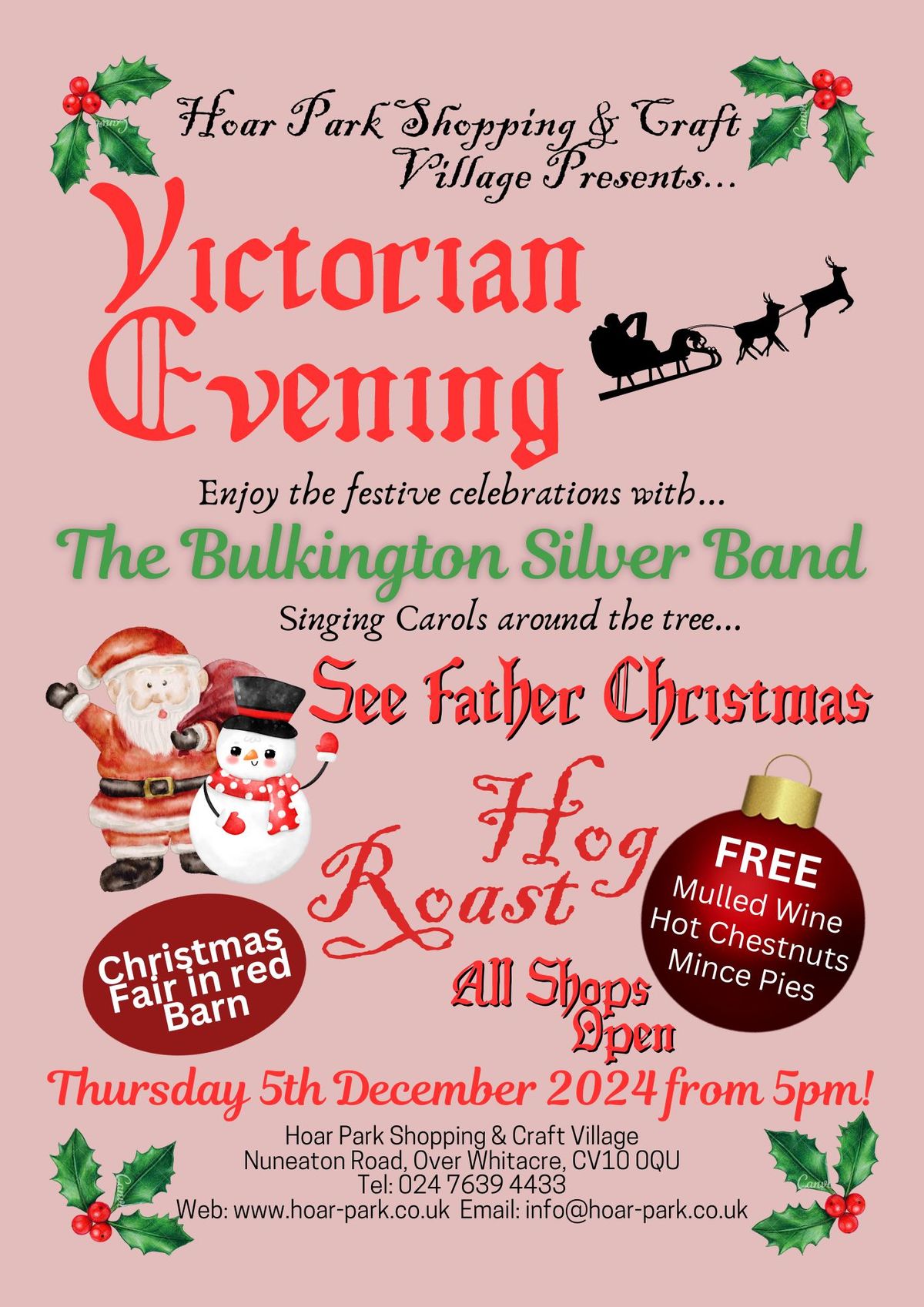 Nuneaton- Christmas Victorian Evening At Hoar Park Village- Make New Friends Meet Up