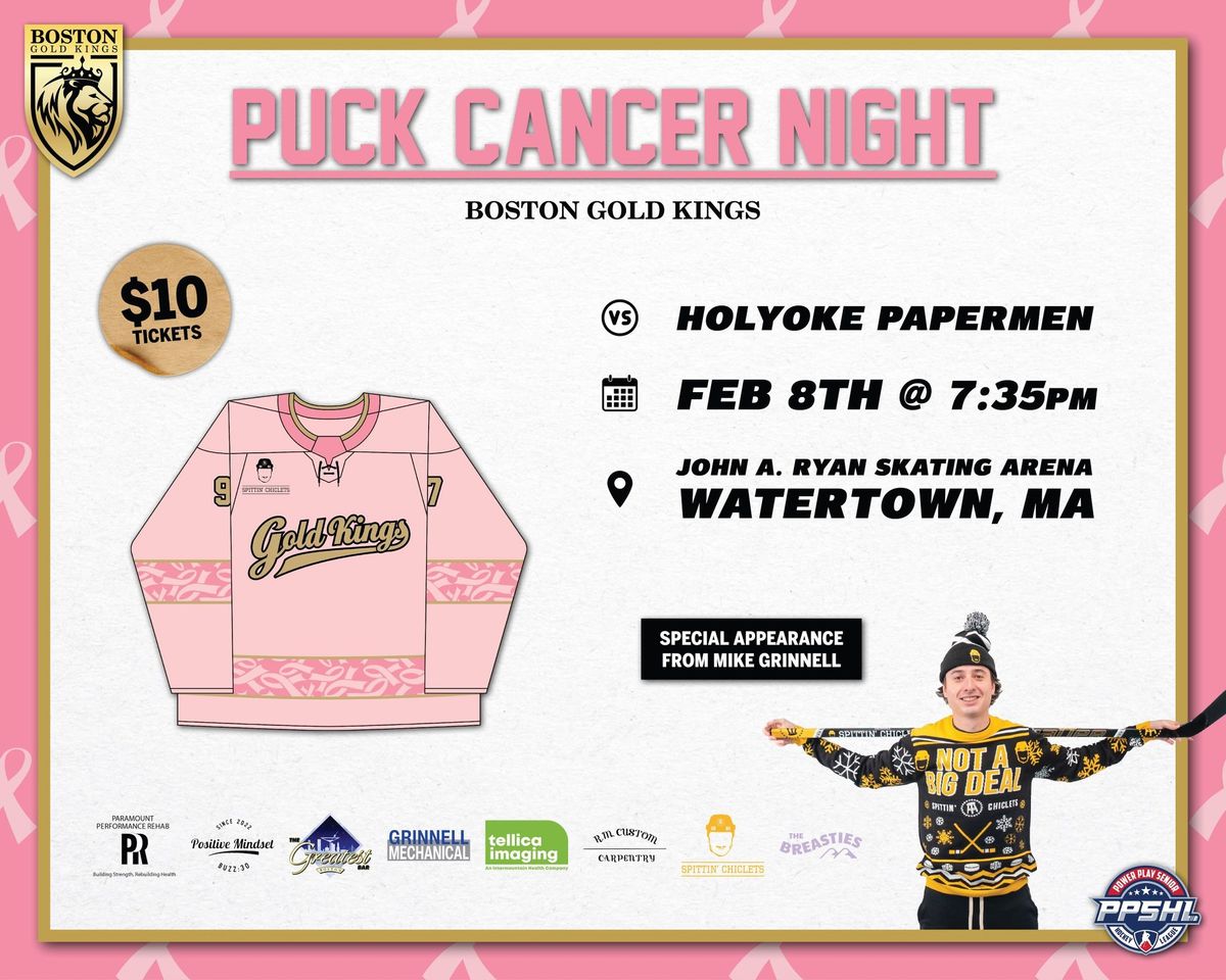 Puck Cancer Night w\/ the Boston Gold Kings