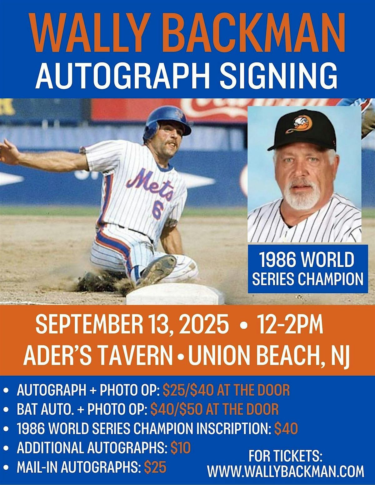 Wally Backman Autograph and Photo Opportunity