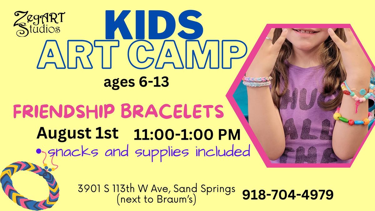 Kids Art Camp @ ZegART Studios: 1 day camp: Friendship bracelets 