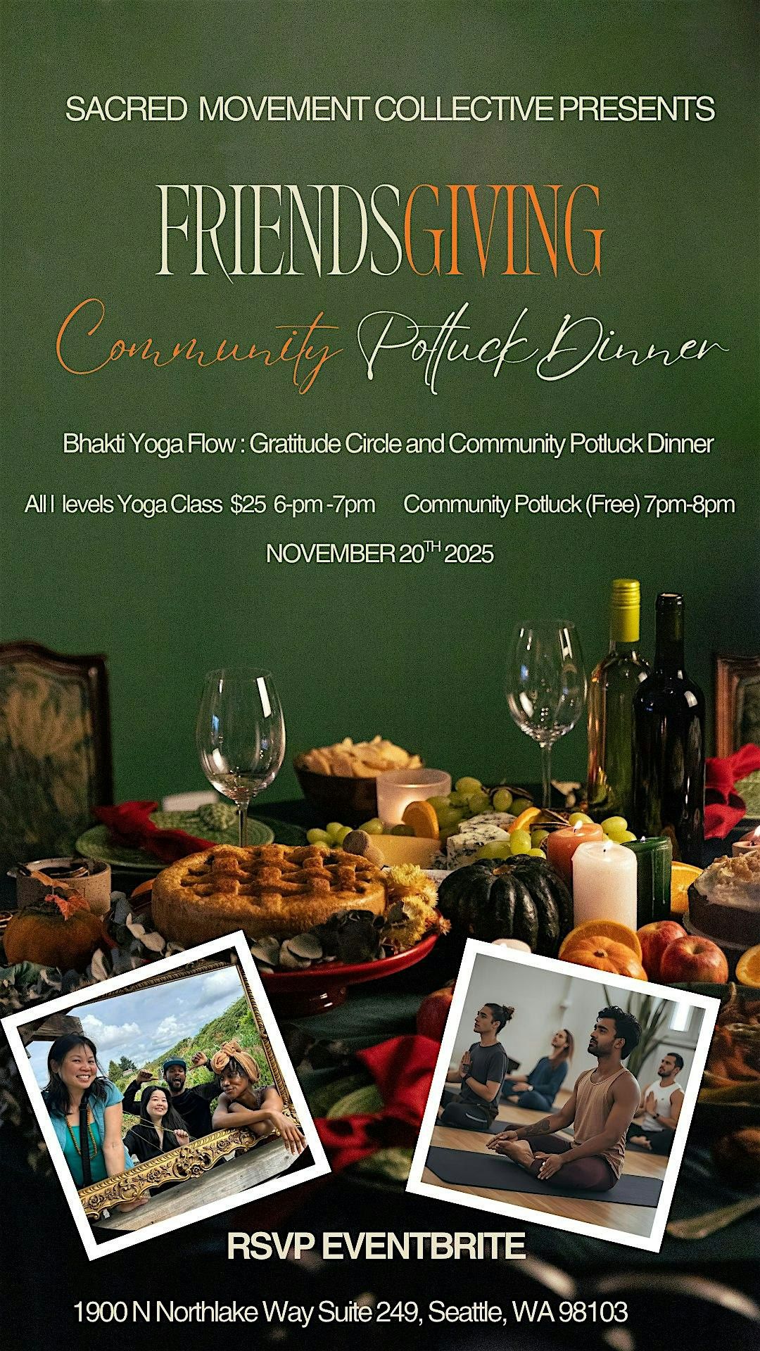 FriendsGiving Bhakti Yoga Flow: Gratitude Circle and Free Community Potluck