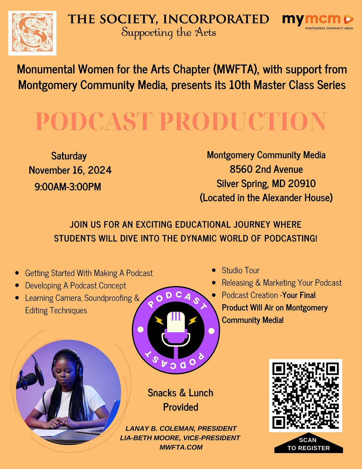 Podcast Production Master Class for Middle & High Schoolers