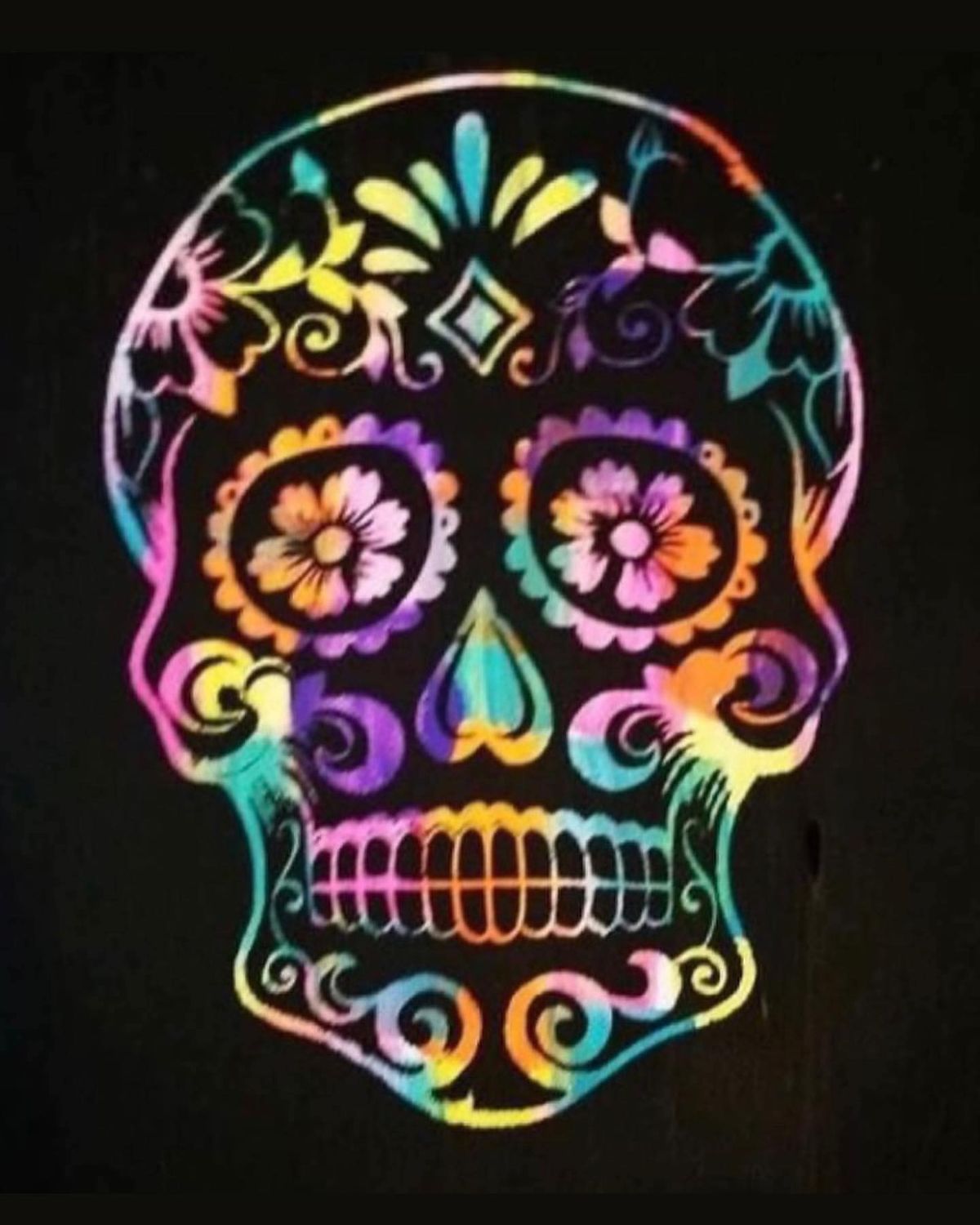 Dia de los Muertos Sugar Skulls \u201cHot Mess\u201d Canvas Painting Class