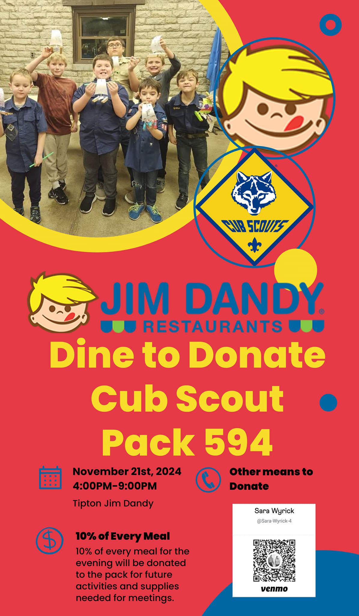 Cub Scout Pack 594 Dine to Donate