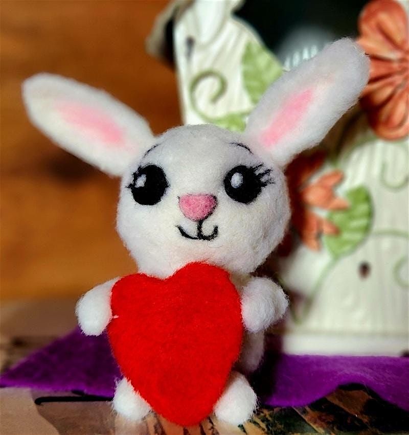 Wool Felted Valentine's Bunny