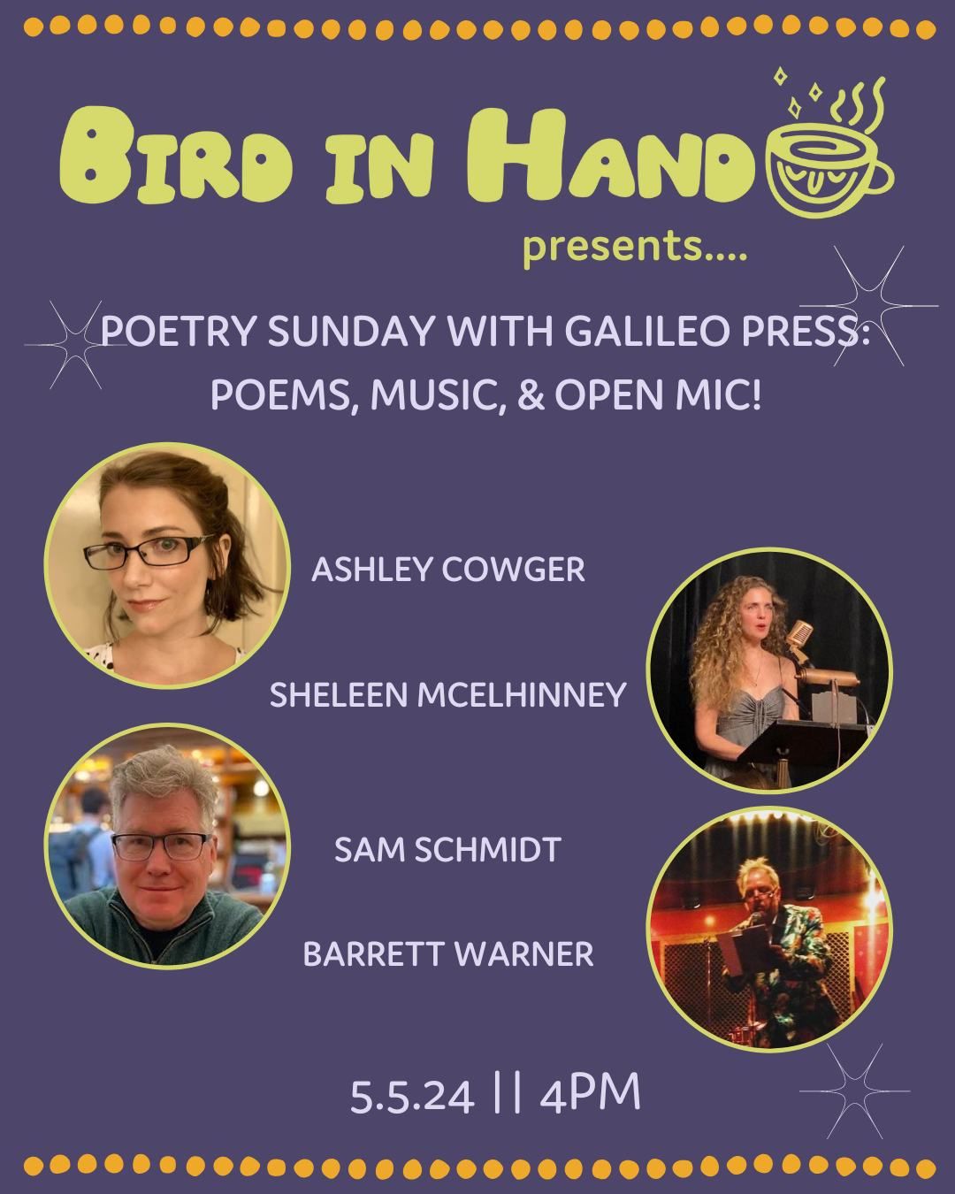 Poetry Sunday With Galileo Press: Poems, Music, & Open Mic!