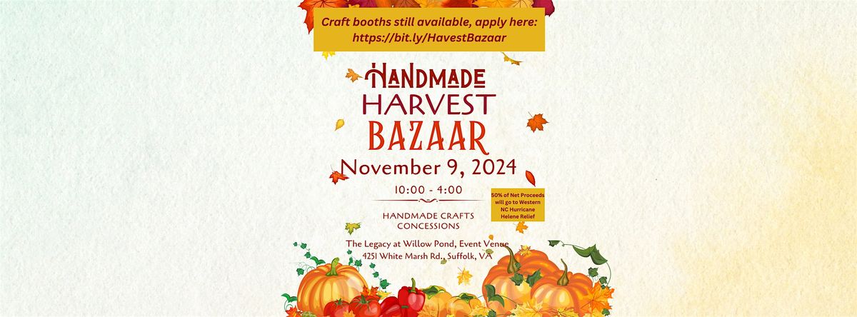 Handmade Harvest Bazaar, hosted by The Legacy at Willow Pond