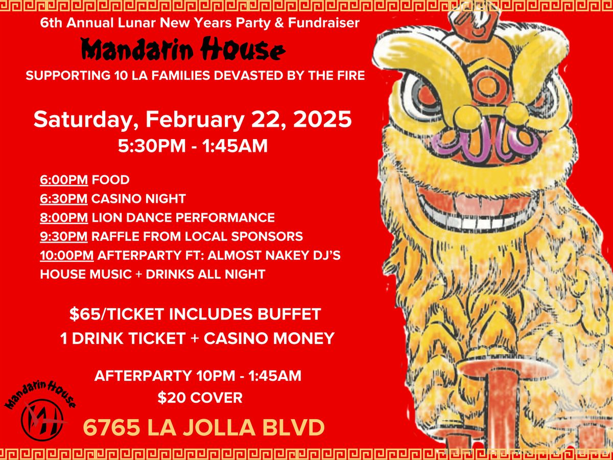 Mandarin House 2025 Annual Lunar New Years Party and Fundraiser