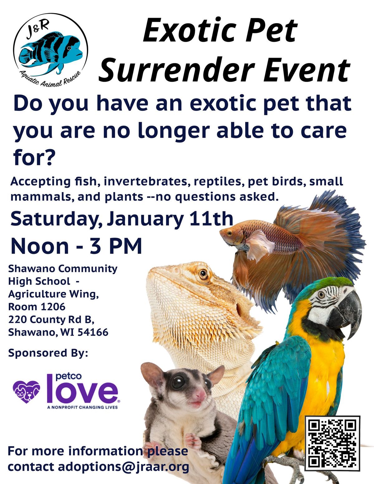 Exotic Pet Surrender Event - Shawano