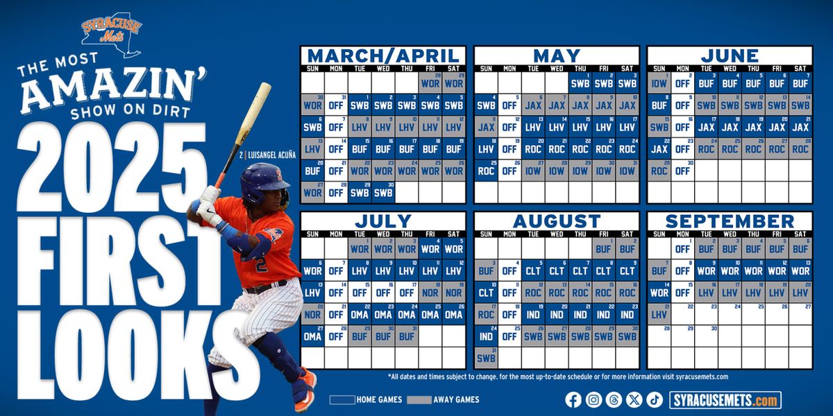 2025 Syracuse Mets Season Tickets (Includes Tickets To All Regular Season Home Games)