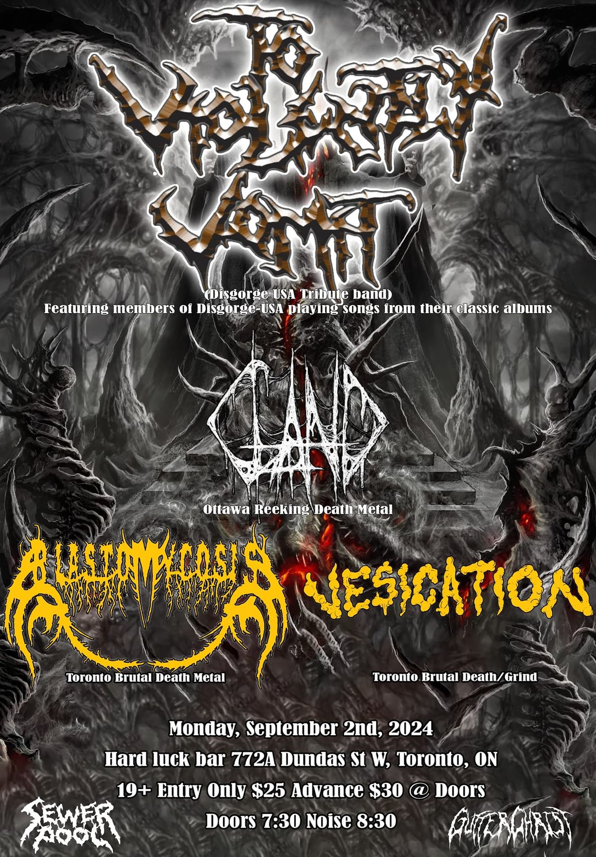 To Violently Vomit (Members of Disgorge - USA)\/Gland\/Blastomycosis\/Vesication @ Hard Luck 