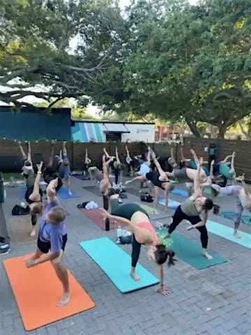 Halloween theme Yogalates; Yoga, Core & Pour; at Outcast Brewery St. Pete