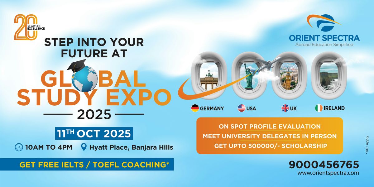 Global Study Expo 2025 | Exclusive Scholarships up to \u20b95 Lakhs \u2013 Don\u2019t Miss