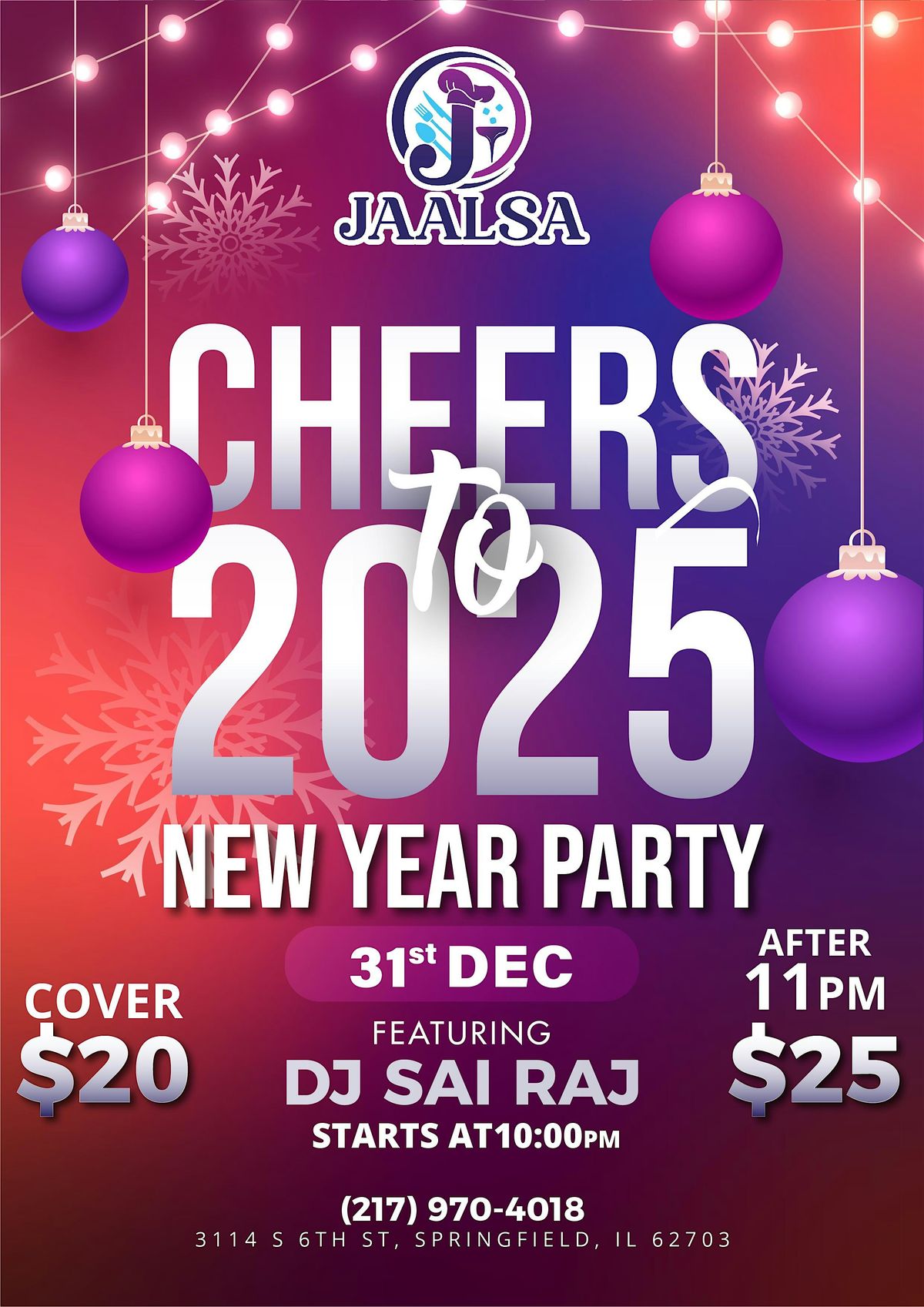 Cheers to 2025 - New Year party