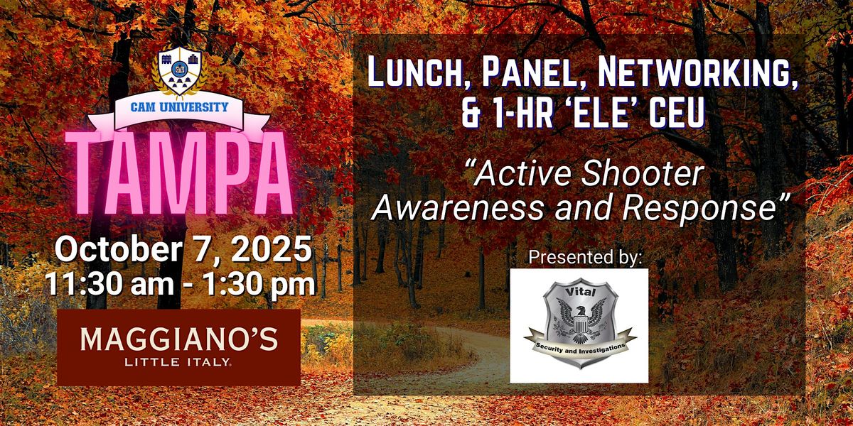 CAM U TAMPA Complimentary Lunch and 1-hour 'ELE' CEU | Maggiano's
