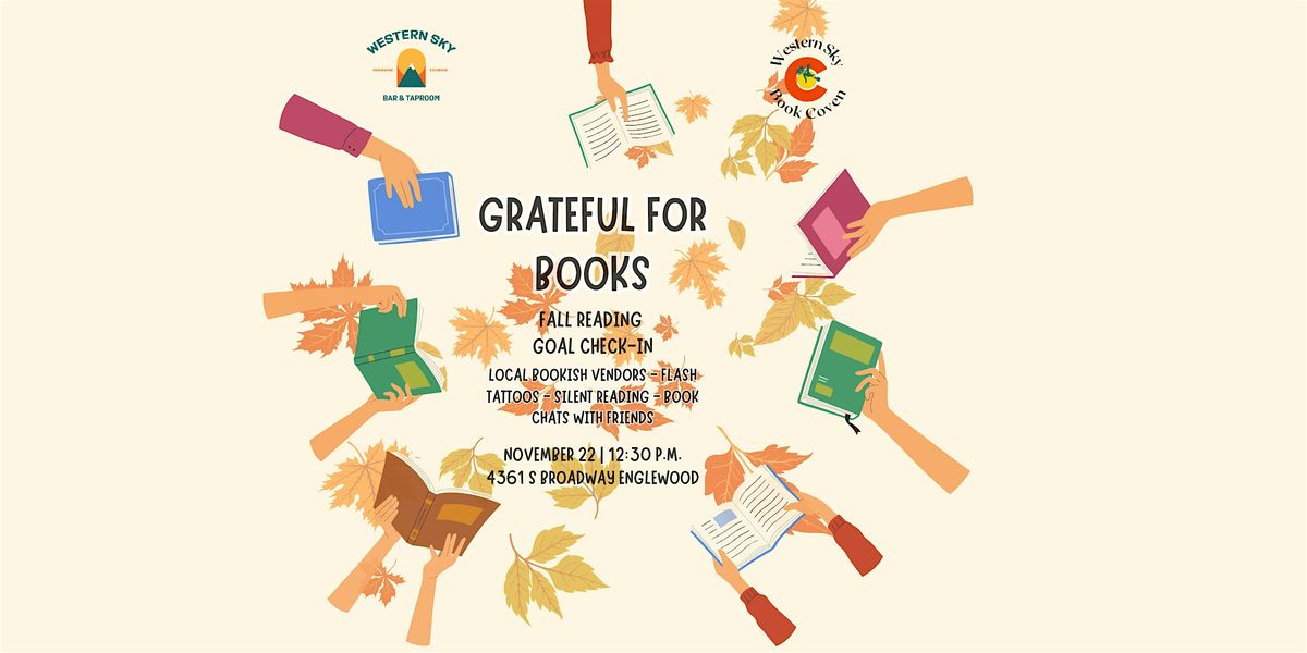 Grateful For Books: Fall Reading Goal Check In at Western Sky Bar & Taproom