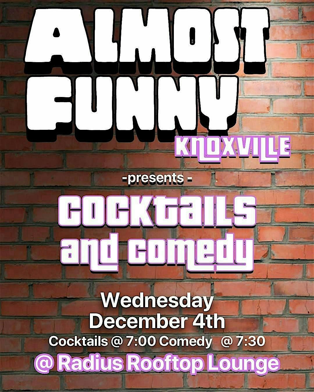 Almost Funny presents Cocktails and Comedy