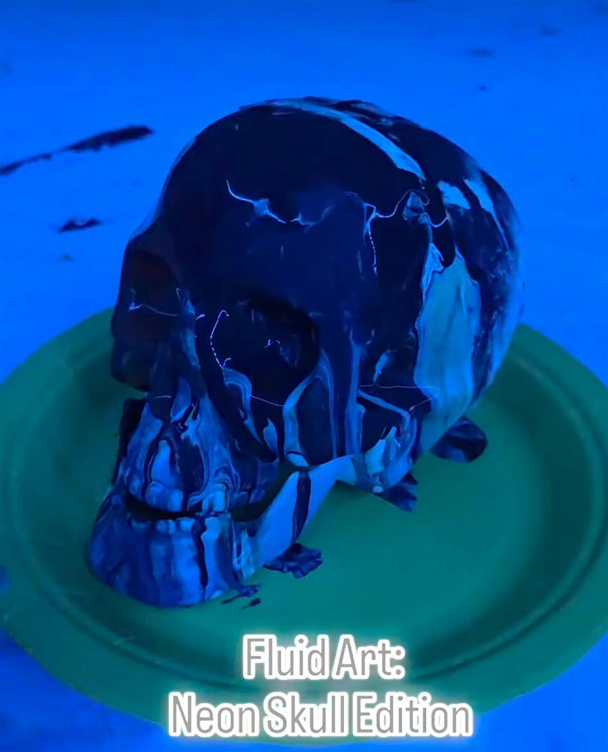 DIY Fluid Skull  Neon Paint Class
