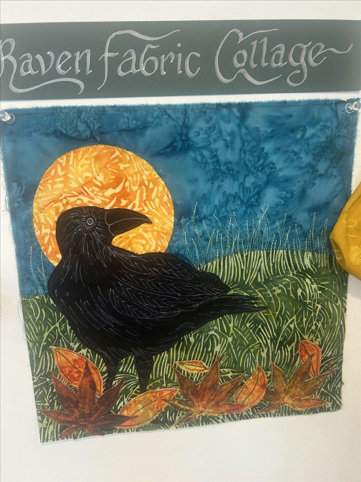 Raven fabric collage