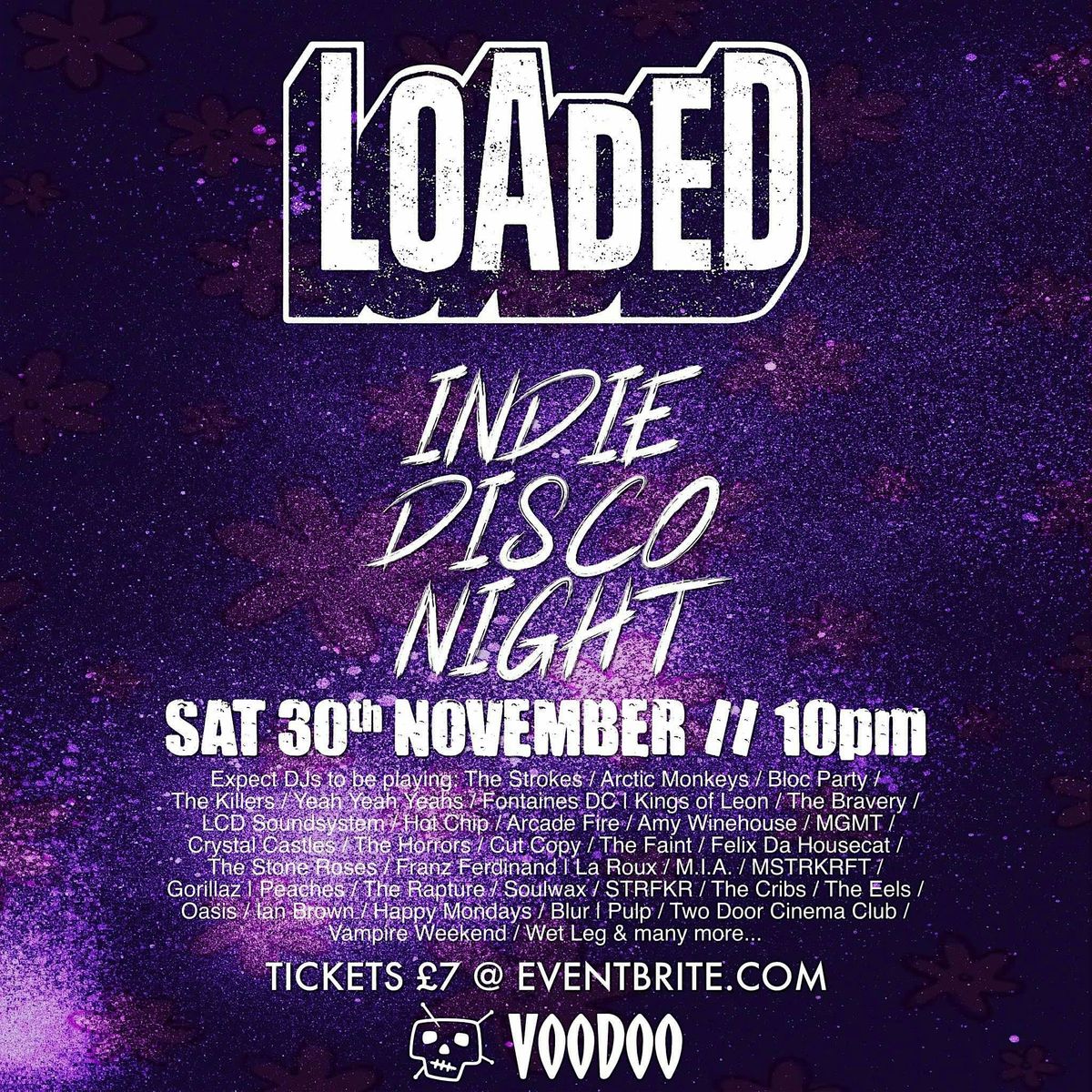 Loaded Indie Disco at Voodoo Belfast 30\/11\/24