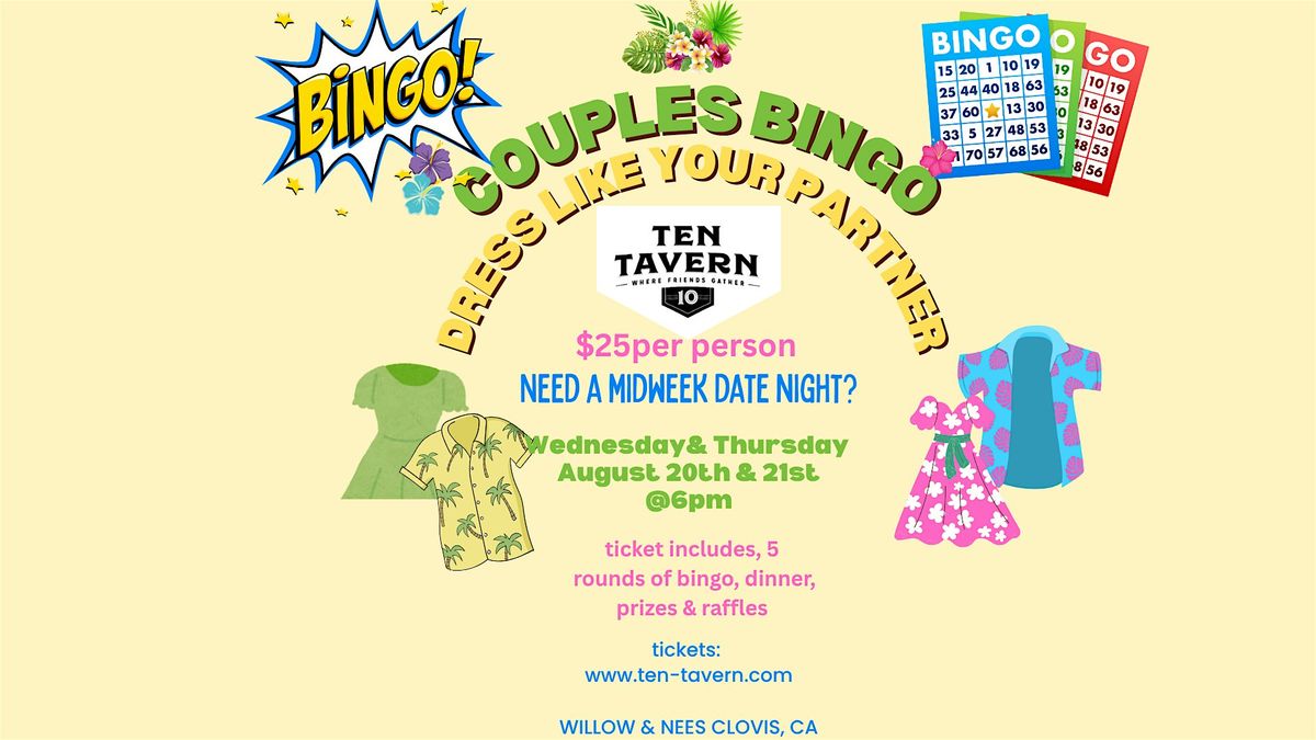 "Dress as Your Partner" Date Night Bingo!