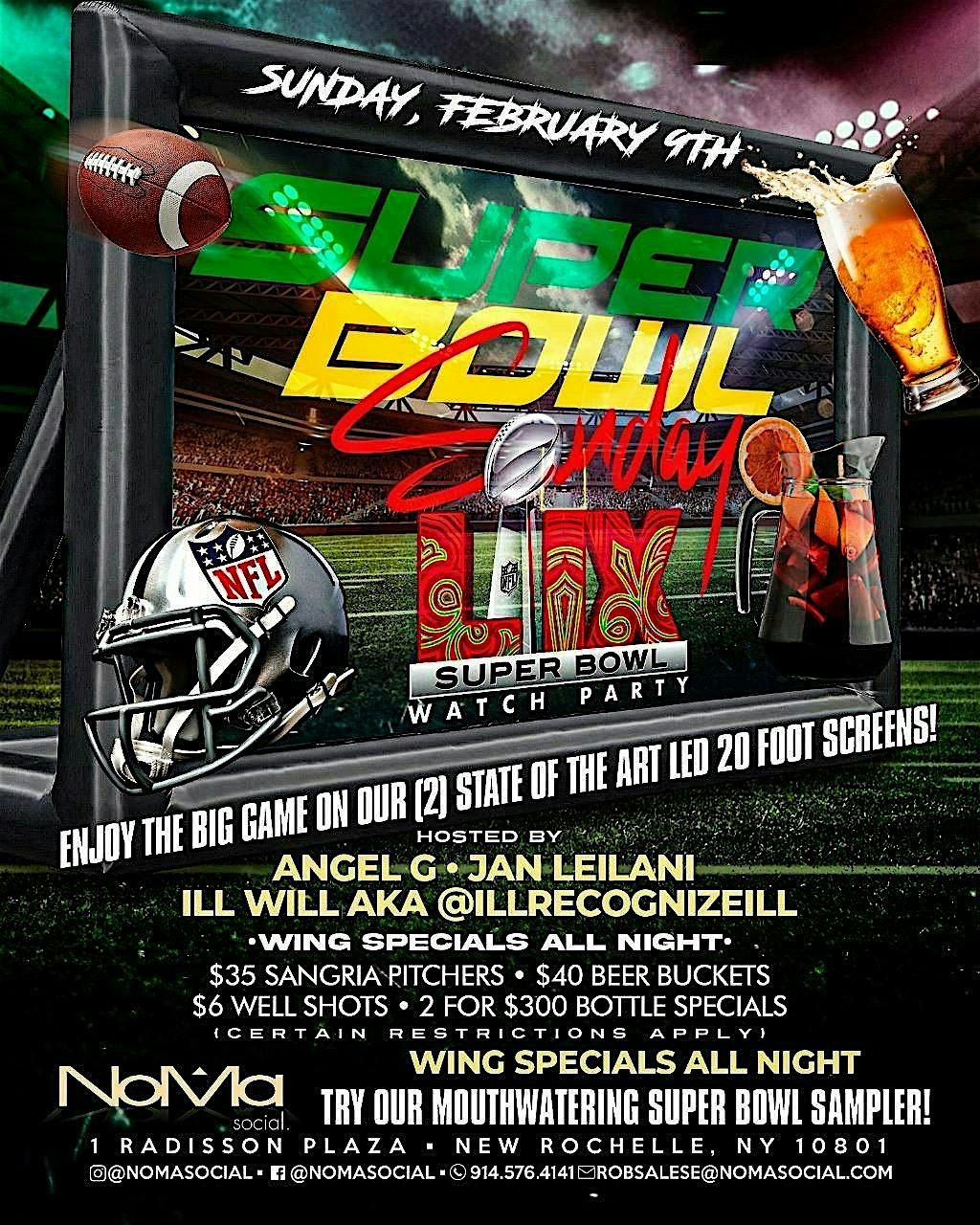 Super Bowl Sunday Watch Party @ NoMa Social (Hosted By Angel G)