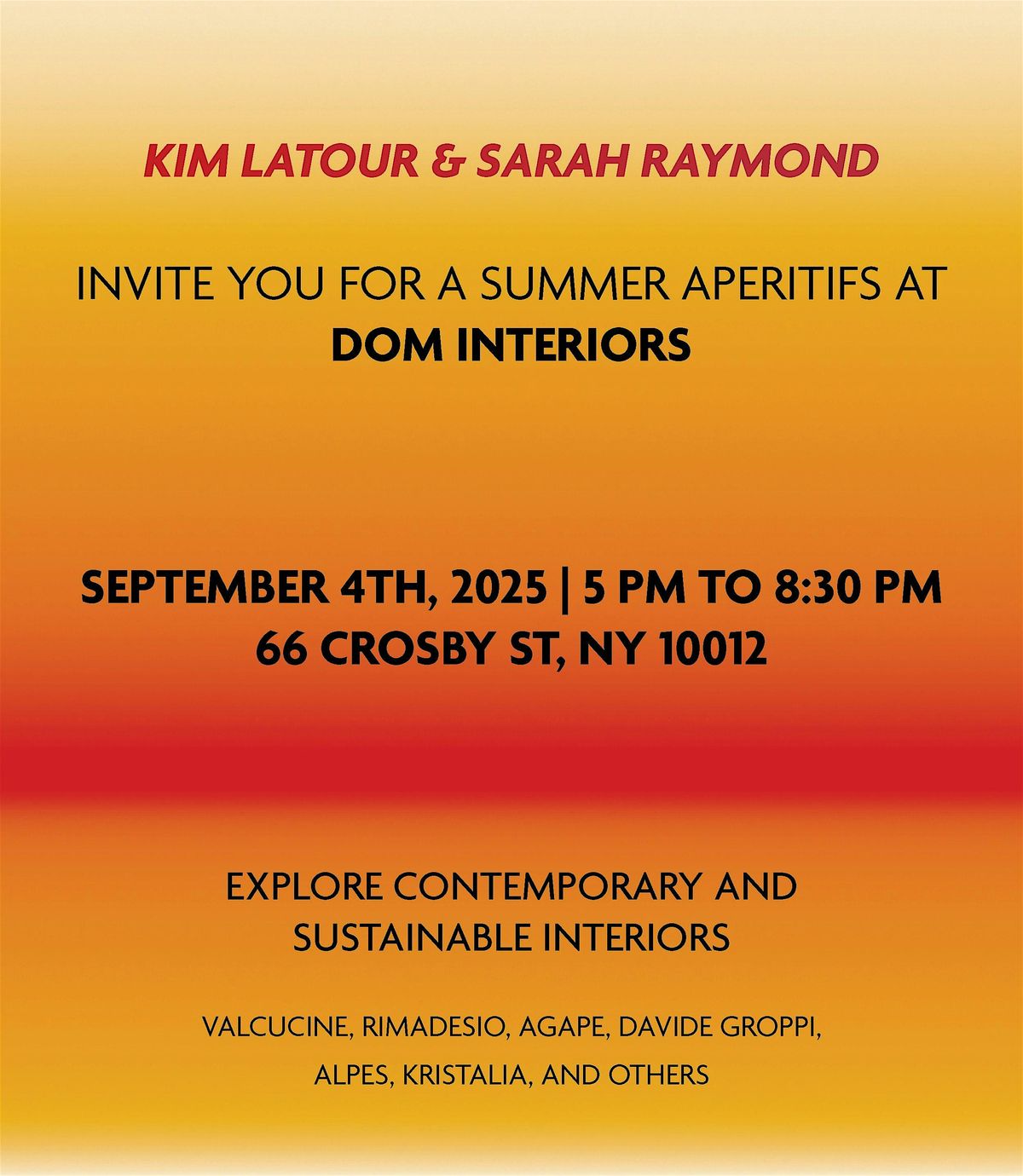 SUMMER APERITIFS AT DOM INTERIORS