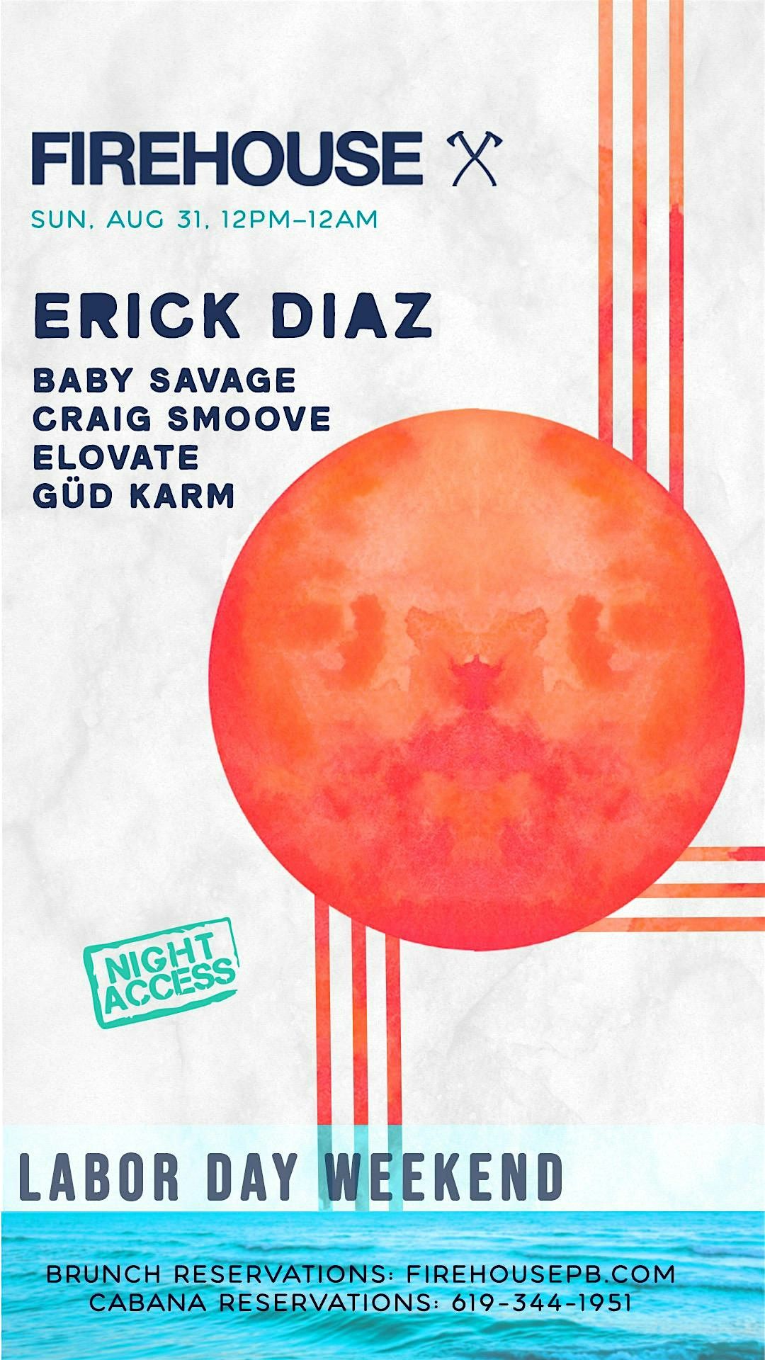 Firehouse Sundays \u2022 ERICK DIAZ, G\u00dcD KARM, ELOVATE + More \u2022 Aug 31st