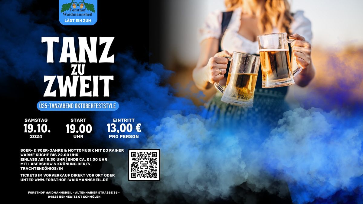 \u00dc35-Tanzabend Tanz zu Zweit mit Motto Oktoberfest