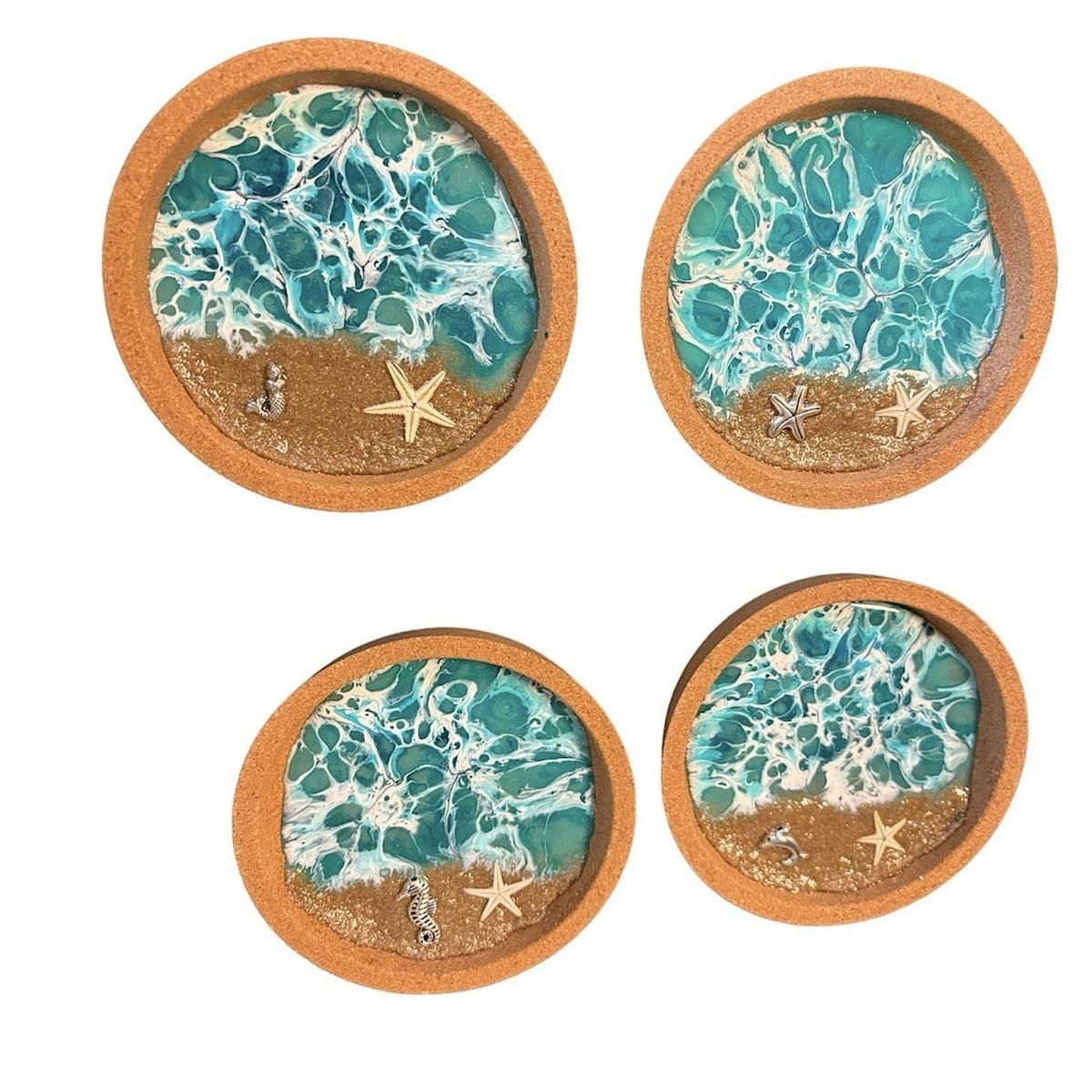 Ocean Resin Wine Glasses &  Cork Coasters Workshop