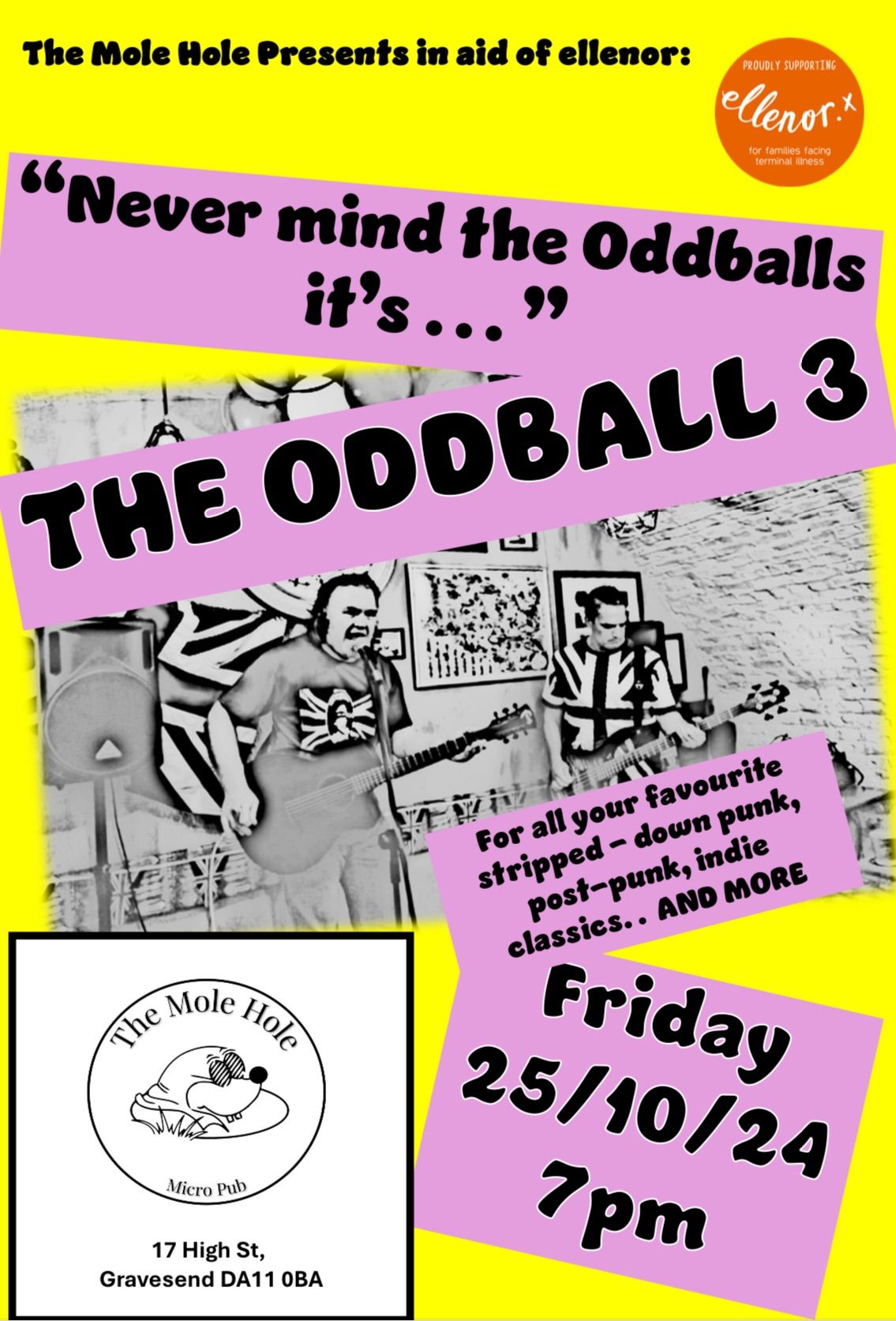 \u201cNever mind the Oddballs it\u2019s\u2026\u201d THE ODBALL 3! An Ellenor fundraiser.