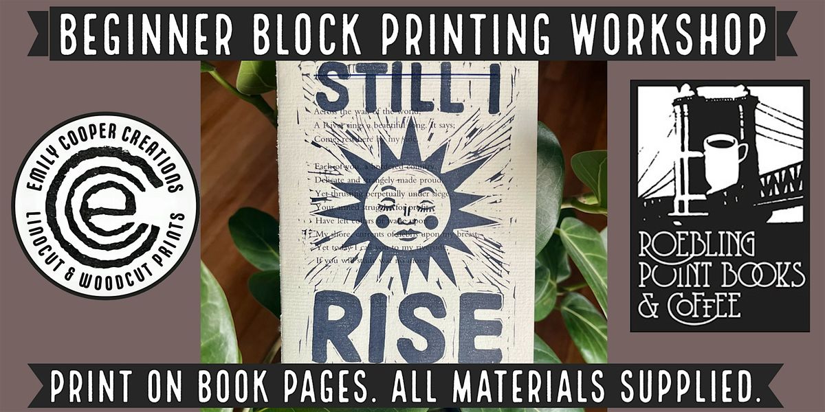 Beginner Block Printing with Emily Cooper Creations at Roebling Books